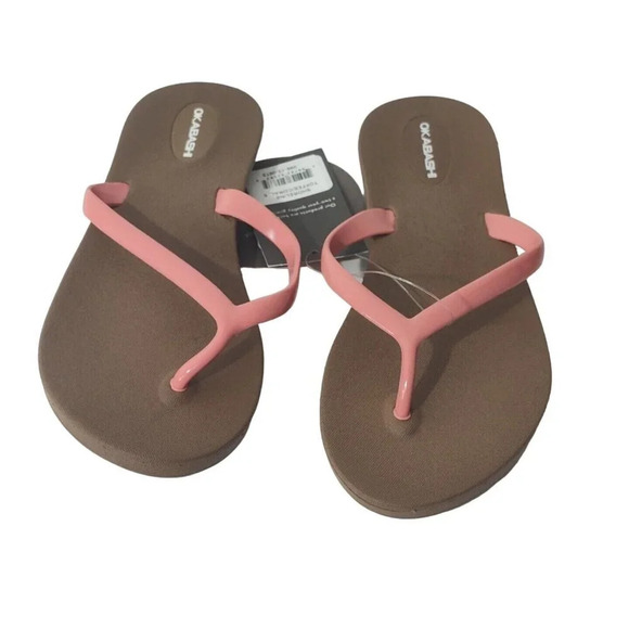 Okabashi Shoes - Okabashi Shoreline Toffee Brown Coral Thong Flip Flops Women Size 5 Beach Vacay